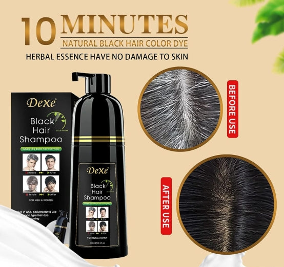 Black Hair Dye Shampoo, Semi-Permanent Hair Color,Instant Hair Dye Black