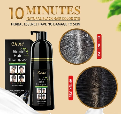 Black Hair Dye Shampoo, Semi-Permanent Hair Color,Instant Hair Dye Black