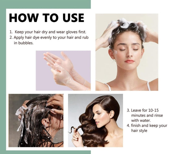 Black Hair Dye Shampoo, Semi-Permanent Hair Color,Instant Hair Dye Black