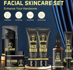 Skin Care Set Mens Anti-Aging Moisturizing Facial Care Cleanser Serum Cream Full Set