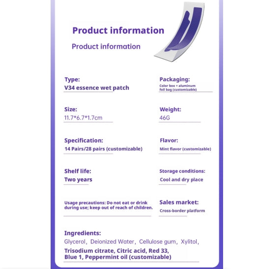 V34 teeth whitening strips for home use, removes coffee and red wine stains