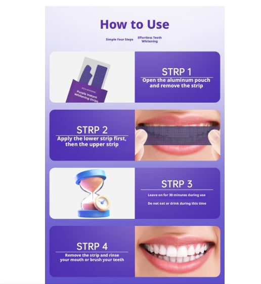 V34 teeth whitening strips for home use, removes coffee and red wine stains